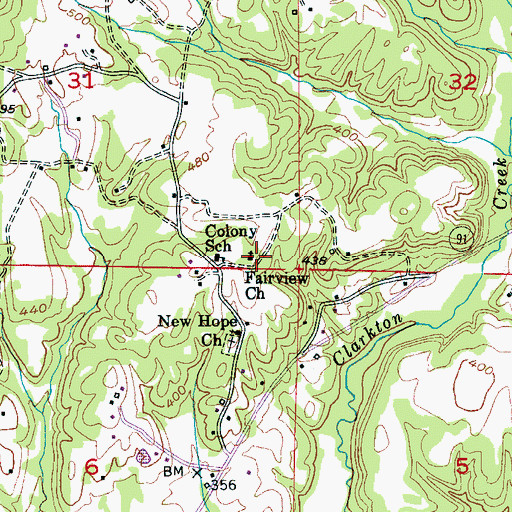 Topographic Map of Fairview Baptist Church, AL