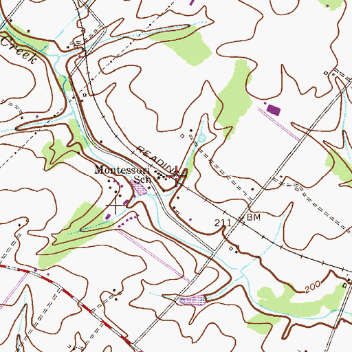Topographic Map of Montessori School (historical), PA