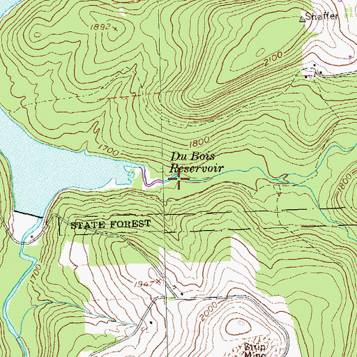Topographic Map of Montgomery Run, PA