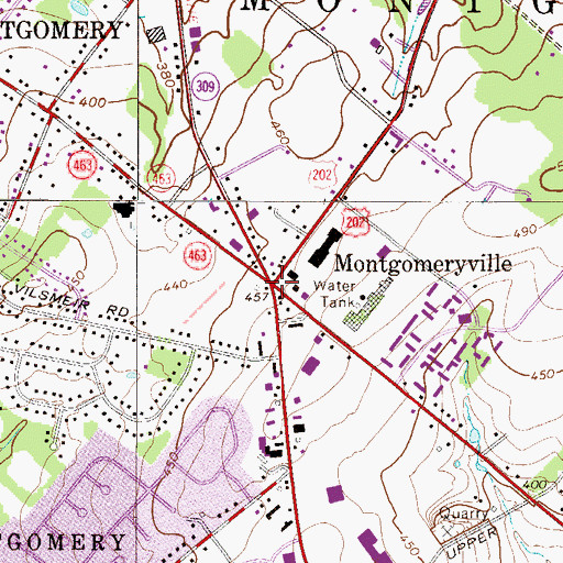 Topographic Map of Montgomeryville, PA