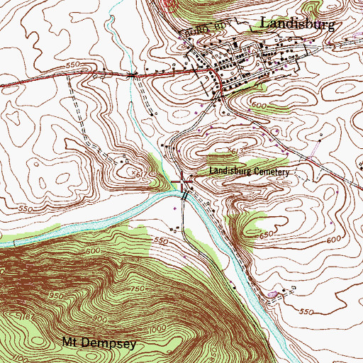Topographic Map of Montour Creek, PA