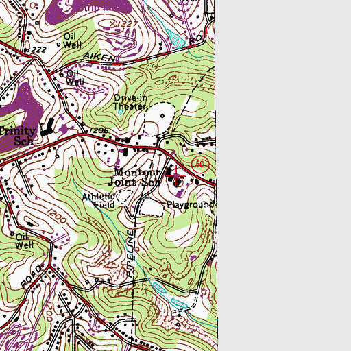 Topographic Map of Montour Joint School, PA