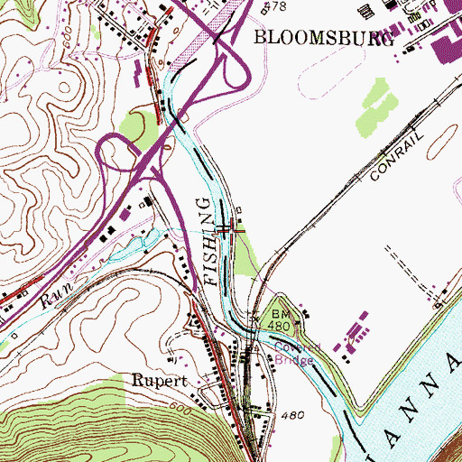 Topographic Map of Montour Run, PA