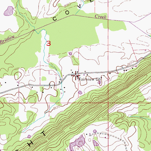 Topographic Map of Fairview Cumberland Methodist Church, AL