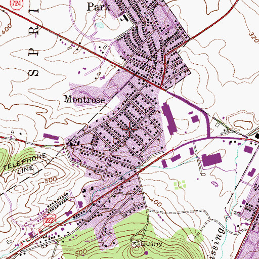 Topographic Map of Montrose, PA