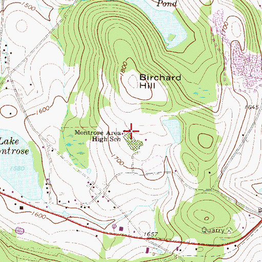 Topographic Map of Montrose Area High School, PA