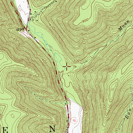 Topographic Map of Moon Run, PA