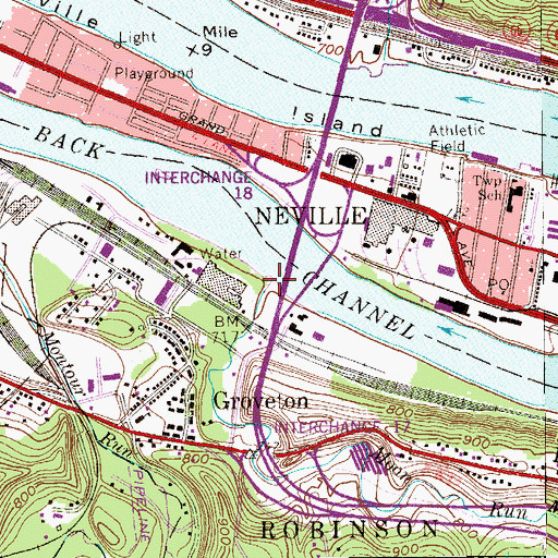 Topographic Map of Moon Run, PA