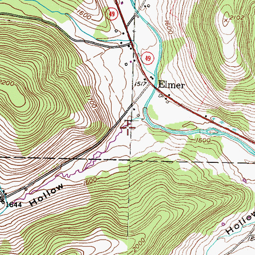 Topographic Map of Moore Hollow, PA
