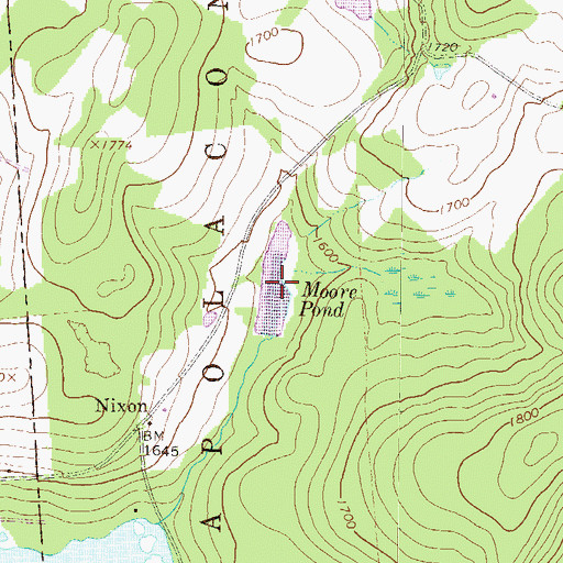 Topographic Map of Moore Pond, PA