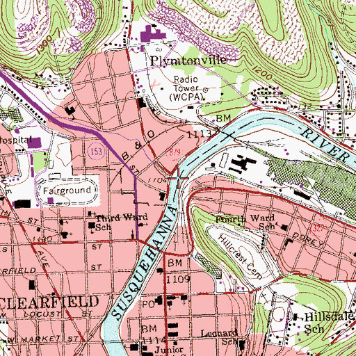 Topographic Map of Moose Creek, PA