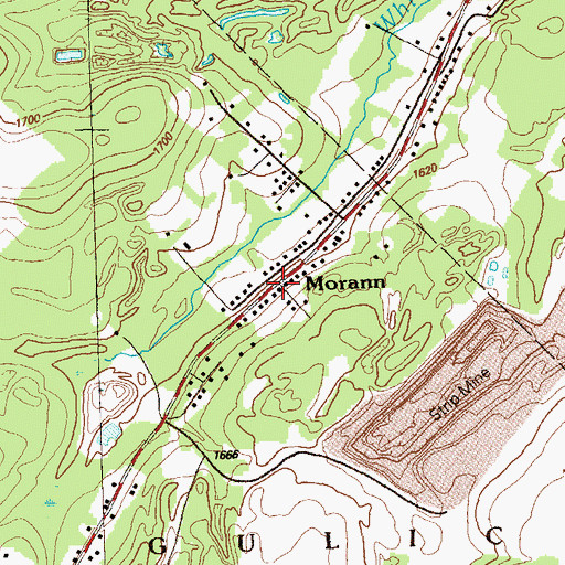 Topographic Map of Morann, PA