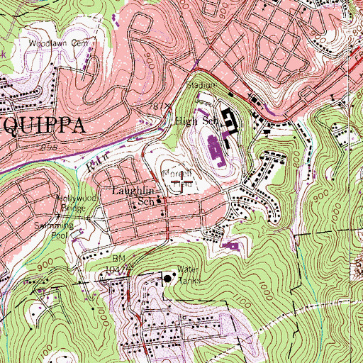 Topographic Map of Moree Field, PA