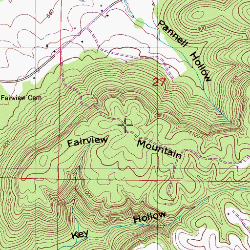Topographic Map of Fairview Mountain, AL