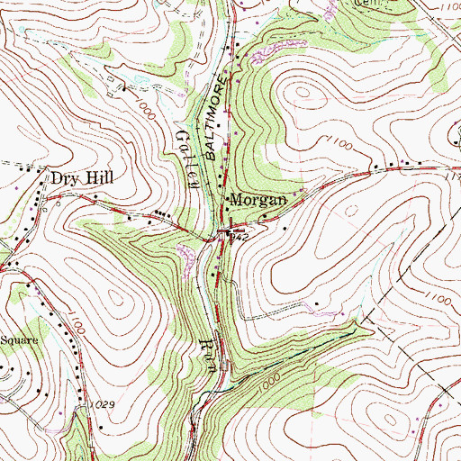Topographic Map of Morgan, PA