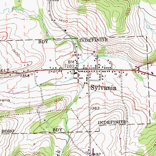 Topographic Map of Morgan Creek, PA