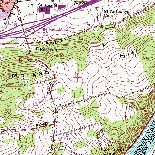Topographic Map of Morgan Hill, PA