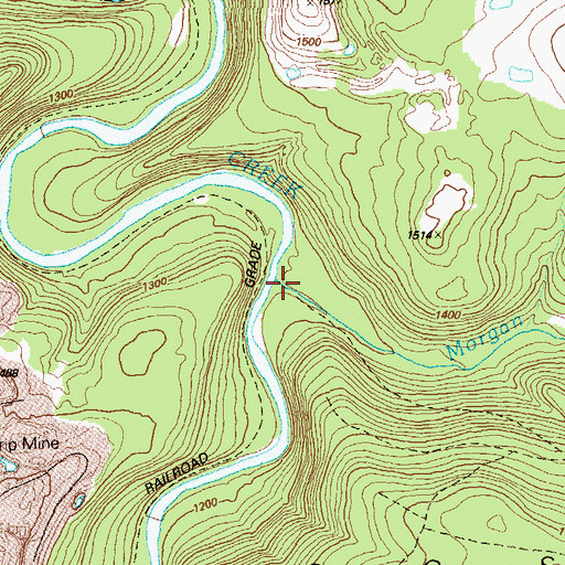 Topographic Map of Morgan Run, PA