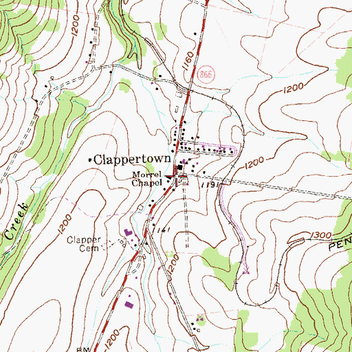 Topographic Map of Morrel Chapel, PA