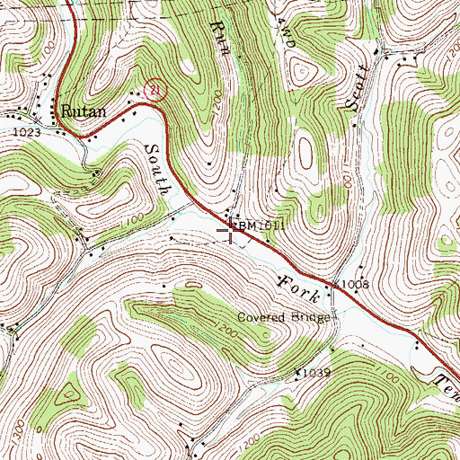 Topographic Map of Morris Run, PA