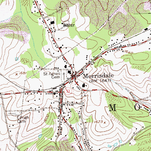 Topographic Map of Morrisdale, PA