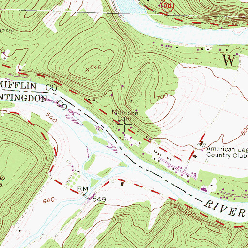Topographic Map of Morrison Cemetery, PA