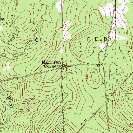 Topographic Map of Morrison Corners, PA