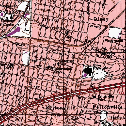 Topographic Map of Morrison School, PA