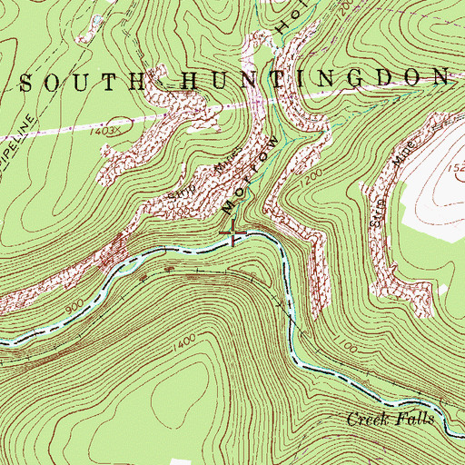 Topographic Map of Morrow Hollow, PA