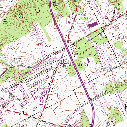 Topographic Map of Morstein, PA