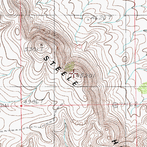 Topographic Map of Steele Hills, AZ