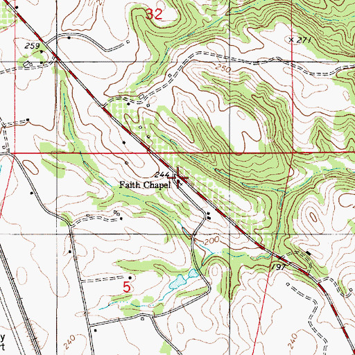 Topographic Map of Faith Chapel, AL