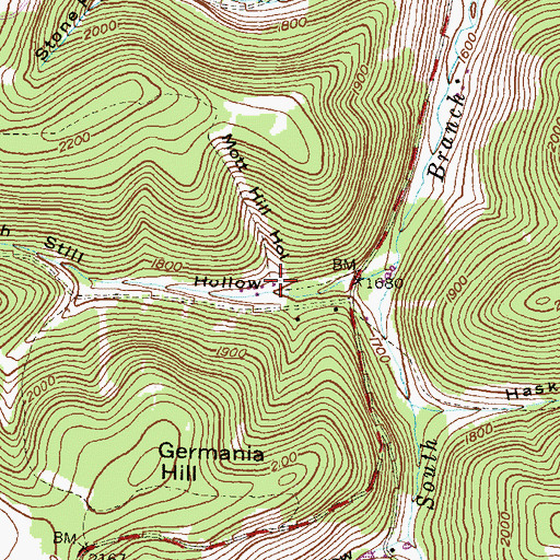 Topographic Map of Mott Hill Hollow, PA