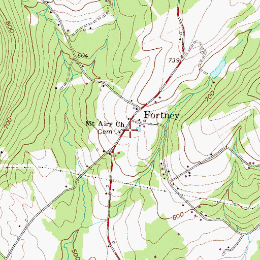 Topographic Map of Mount Airy Church, PA