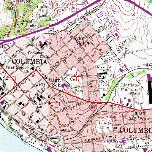 Topographic Map of Mount Bethel Cemetery, PA