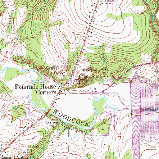 Topographic Map of Mount Blair Cemetery, PA