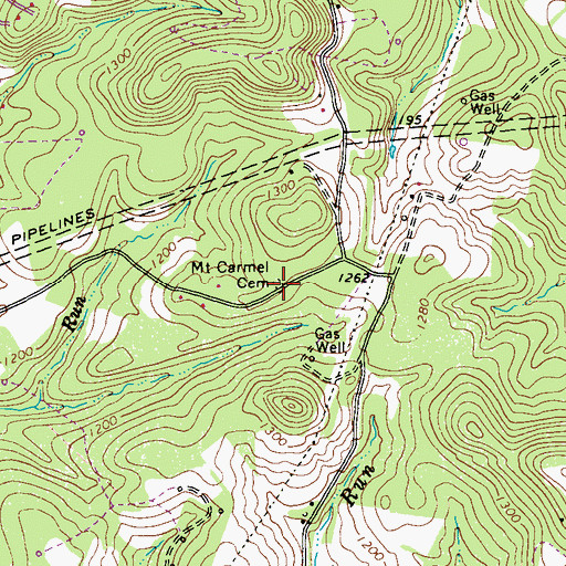 Topographic Map of Mount Carmel Cemetery, PA