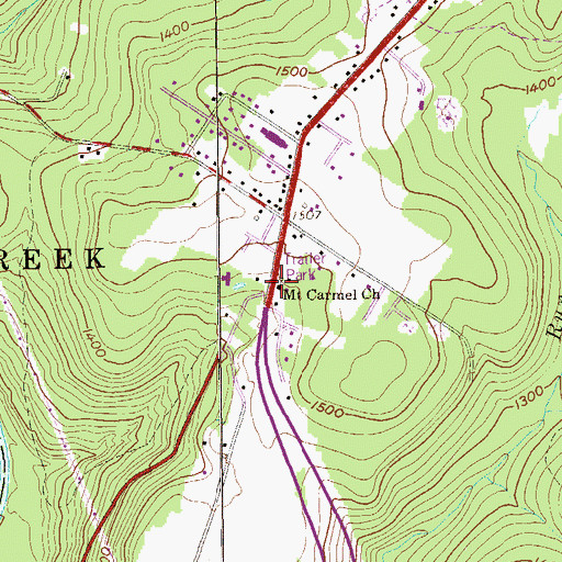 Topographic Map of Mount Carmel Church, PA