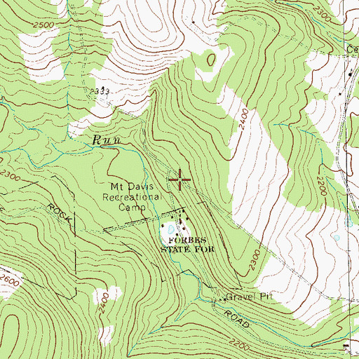 Topographic Map of Mount Davis Recreational Camp, PA