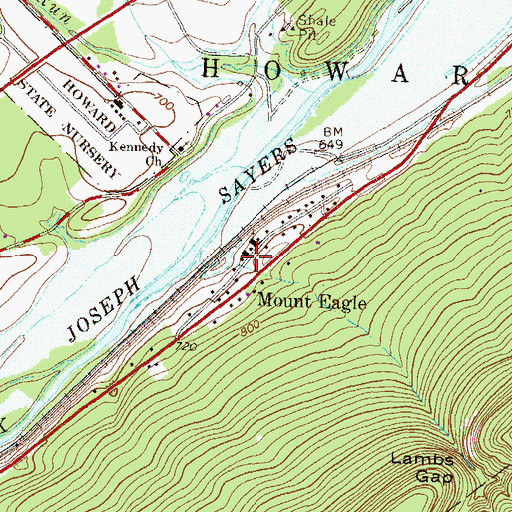 Topographic Map of Mount Eagle, PA