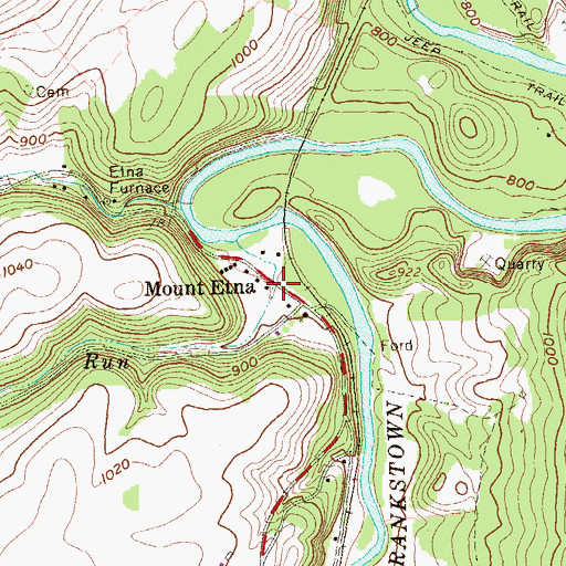 Topographic Map of Mount Etna, PA