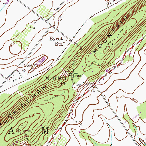 Topographic Map of Mount Giliead African Methodist Episcopal Church, PA