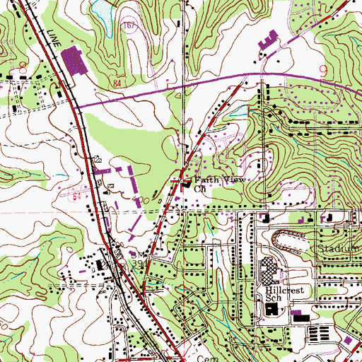 Topographic Map of Faith View Church, AL