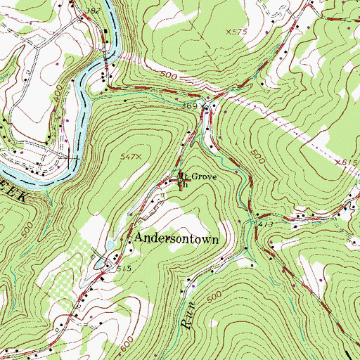 Topographic Map of Mount Grove Church, PA