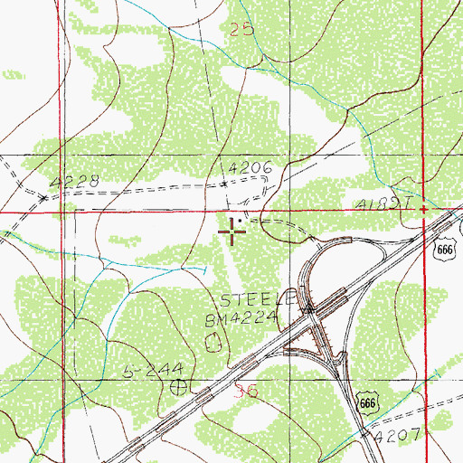 Topographic Map of Steele Ranch, AZ