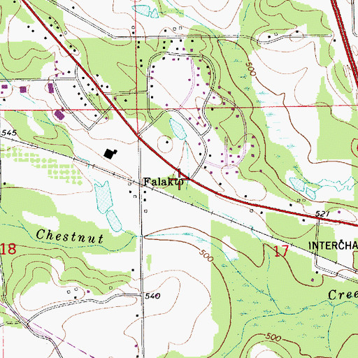 Topographic Map of Falakto, AL