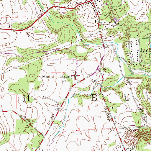 Topographic Map of Mount Jackson Cemetery, PA