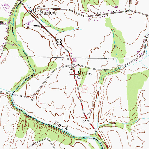 Topographic Map of Mount Joy Church, PA