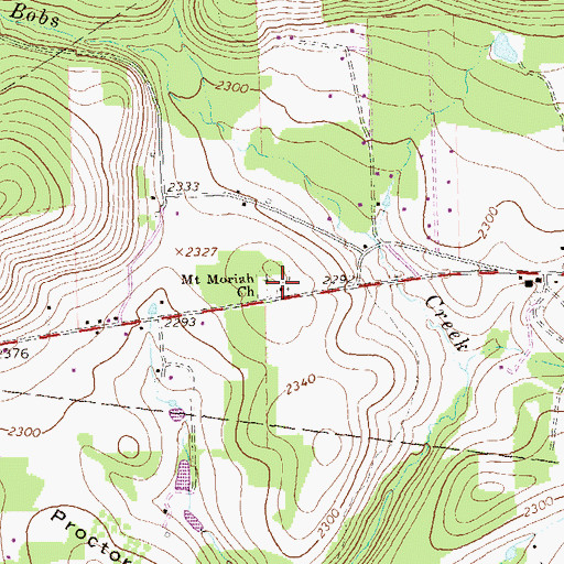 Topographic Map of Mount Moriah Church, PA