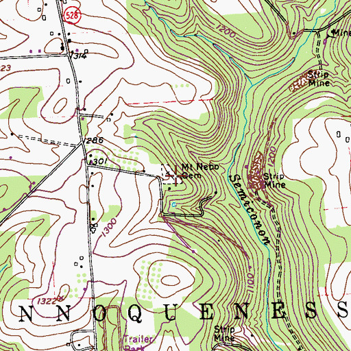 Topographic Map of Mount Nebb Cemetery, PA